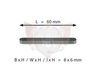 ACHSKEIL 8x6x60mm