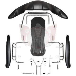 BODYWORK 507/509 KOMPLETT MIT HALTERN, SCHWARZ