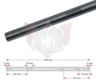 ACHSE 1040x40x3mm MITTEL 125ccm, SCHWARZ