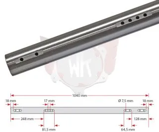 ACHSE KF 1040x50x2mm MITTEL 4 KEYS