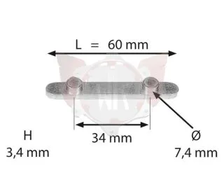 PASSFEDER MIT 2 STIFTEN ABSTAND 34mm WILDKART