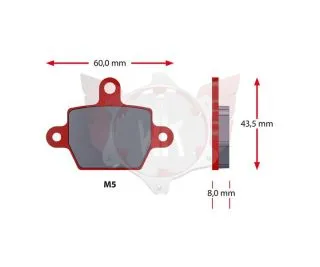 SATZ BREMSBELÄGE SINTER 419-0, ROT
