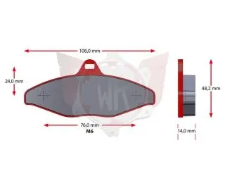 SATZ BREMSBELÄGE SINTER 450-0, ROT