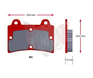 SATZ BREMSBELÄGE SINTER 515-0, ROT