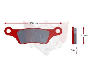 SATZ BREMSBELÄGE SINTER 525-0, ROT