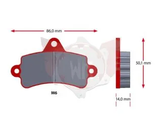 SATZ BREMSBELÄGE SINTER 552-0, ROT